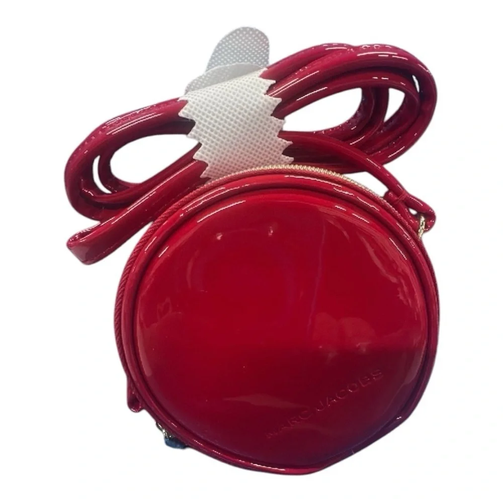 Marc Jacobs Cherry Red Patent Leather Mini Round Crossbody Y2K Pop Lux Minimalis